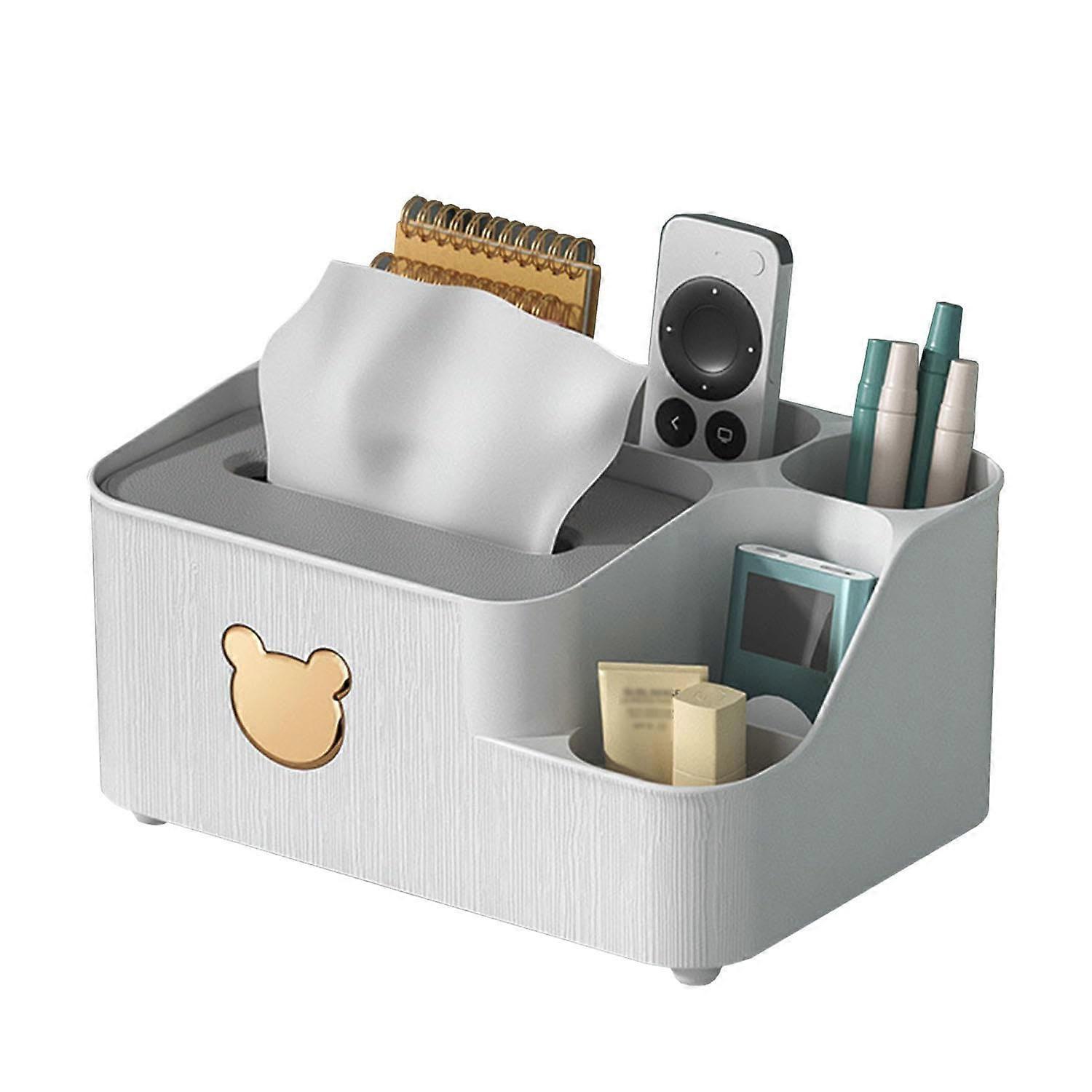 Drawing Paper Desktop Organizer Coffee Table Multifunctional Remote Control Storage Box White Large