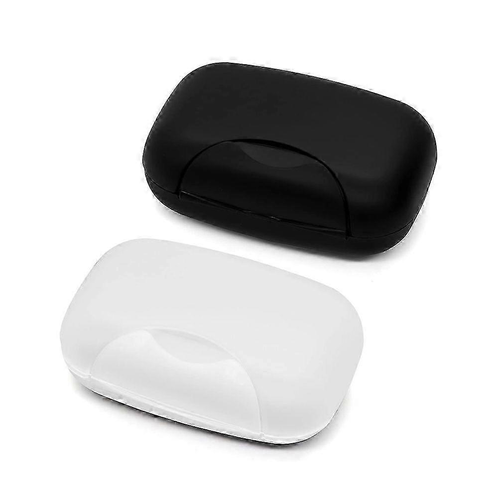 Bathroom solid soap dish, black and clear, 2 pieces