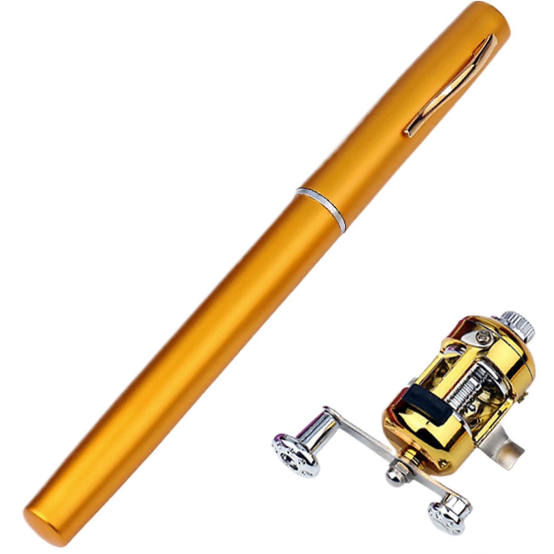 Pen Fishing Rod with Spinning Reels Combo Kit Telescopic Pocket Fishing Rod Aluminium Alloy Mini for Lovers Gift Travel Supplies