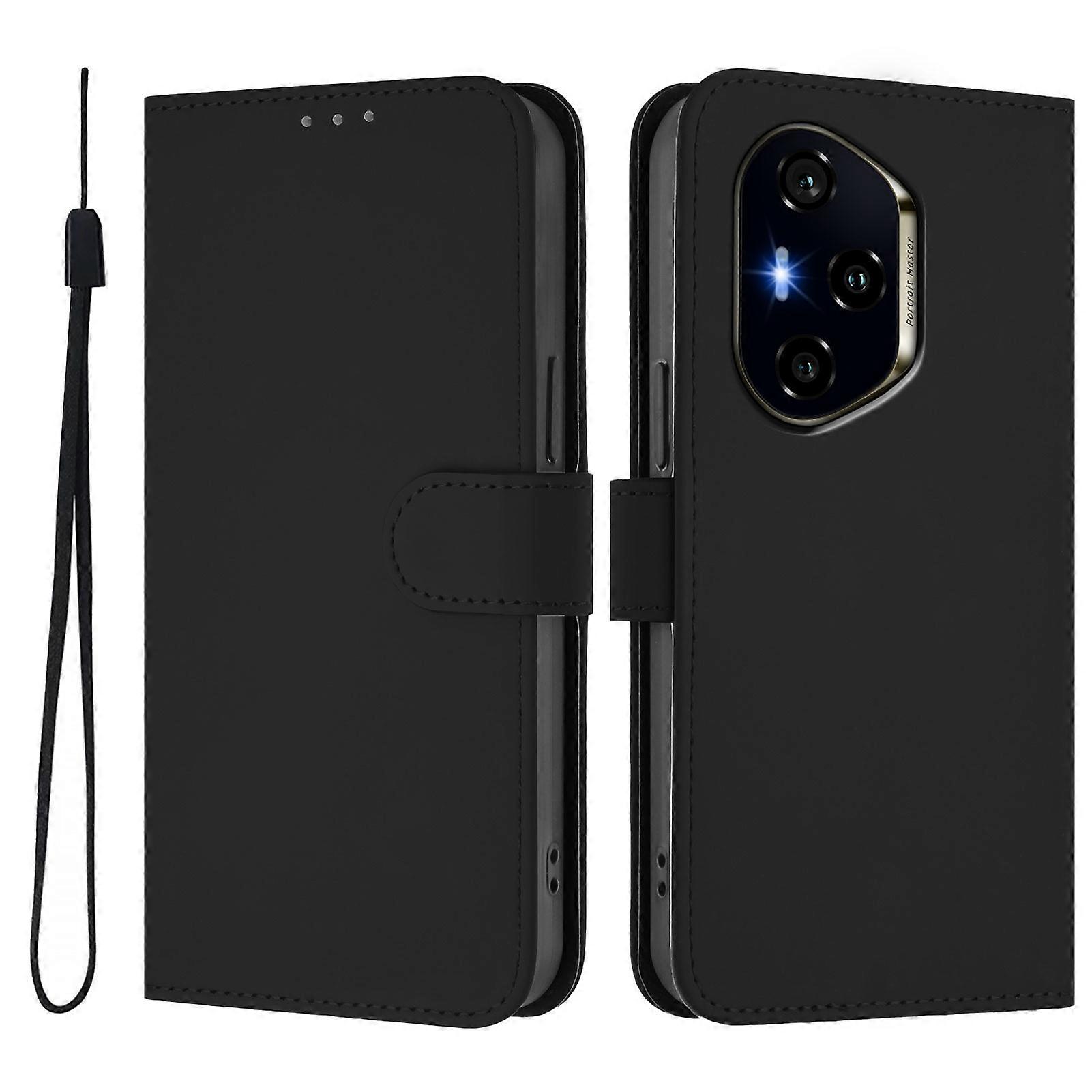 Compatible For Honor 400 5G (Global) Case Solid Color Wallet Leather Phone Cover with Strap