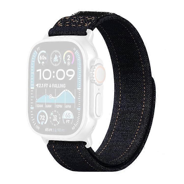 KALEBOL Watch Band for Compatible For Apple Watch Series 10 Ultra 9 8 7 SE 6 5 4 3 2 1 46mm 49mm 45mm 44mm 42mm Denim Loop Nylon W