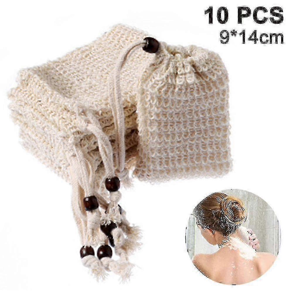 天然繊維に適した10パックソープバッグ、お風呂やシャワー用の環境に優しいソープポーチ
