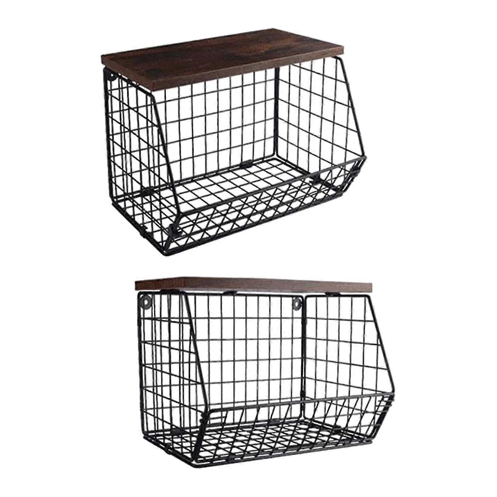 2Pcs Fruit Vegetable Basket for Snacks, Produce, and Home Breads �C Ideal for Organizing and Serving Your Fresh Collection