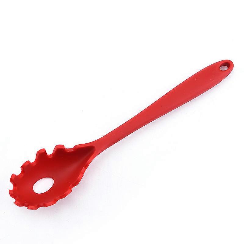Tasty Spaghetti Spoon with Hole Portioner, Spaghetti Serving Spoon with Soft-Touch Handle & Measurements for Cooking and Serving Spaghetti(3pcs, red)