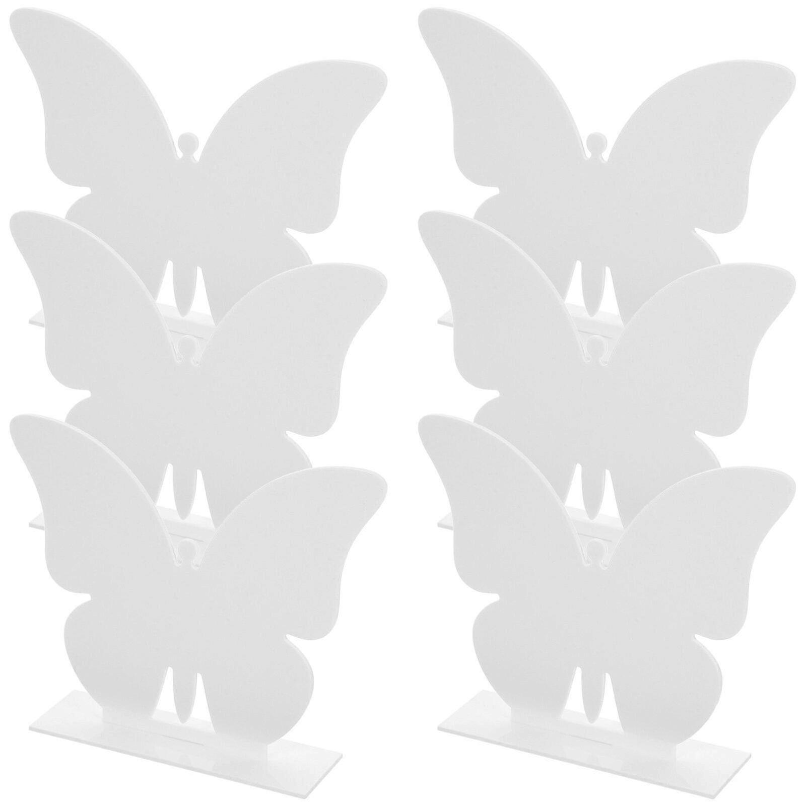 6 Sets DIY Butterfly Acrylic Table Number Signs with Stands