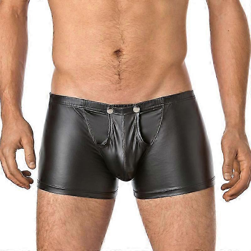 Men's High-Gloss Patent Leather Boxer Briefs Underwear Trunks