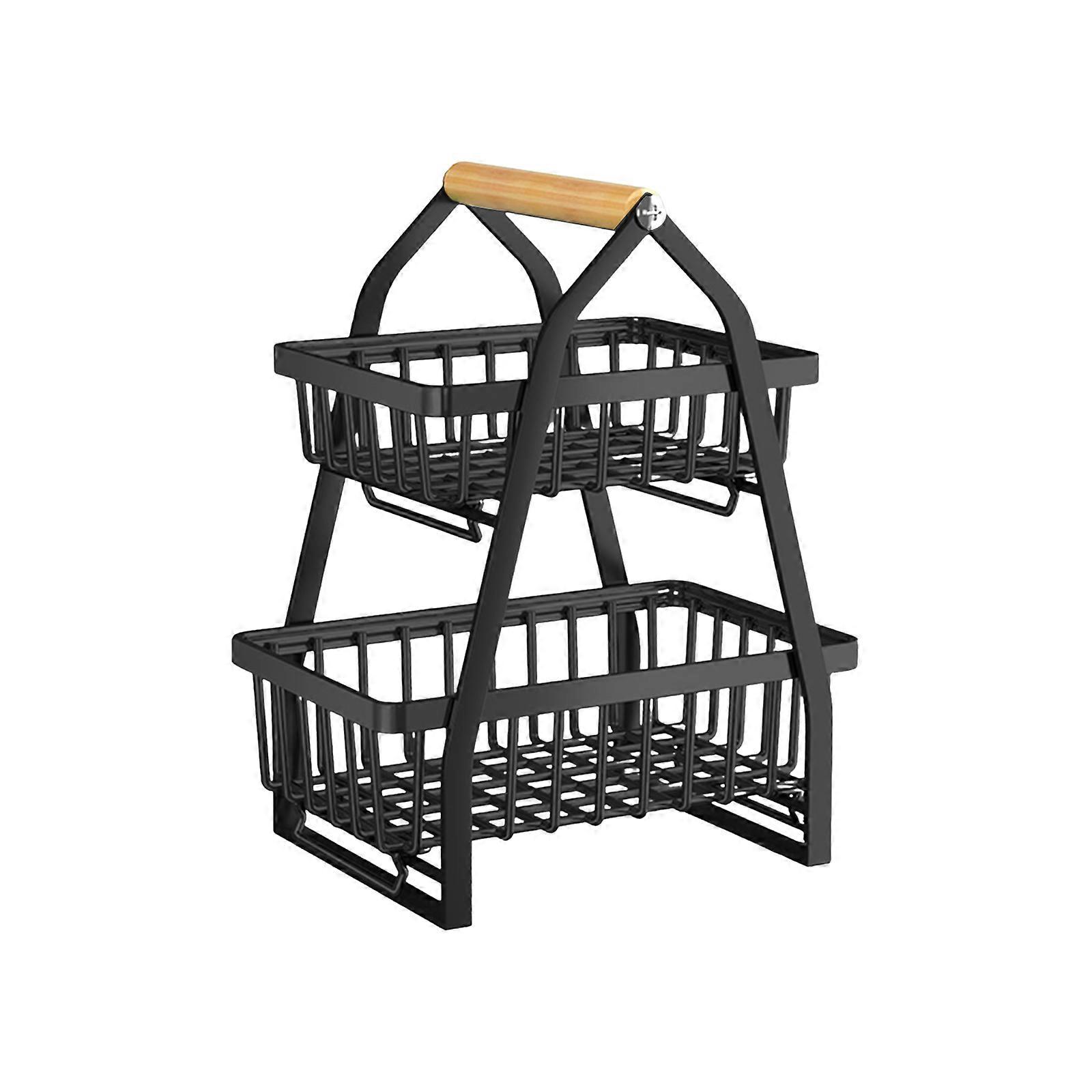 Retractable Sink Drain Basket Shelf, Iron, White/Black, S/L Sizes