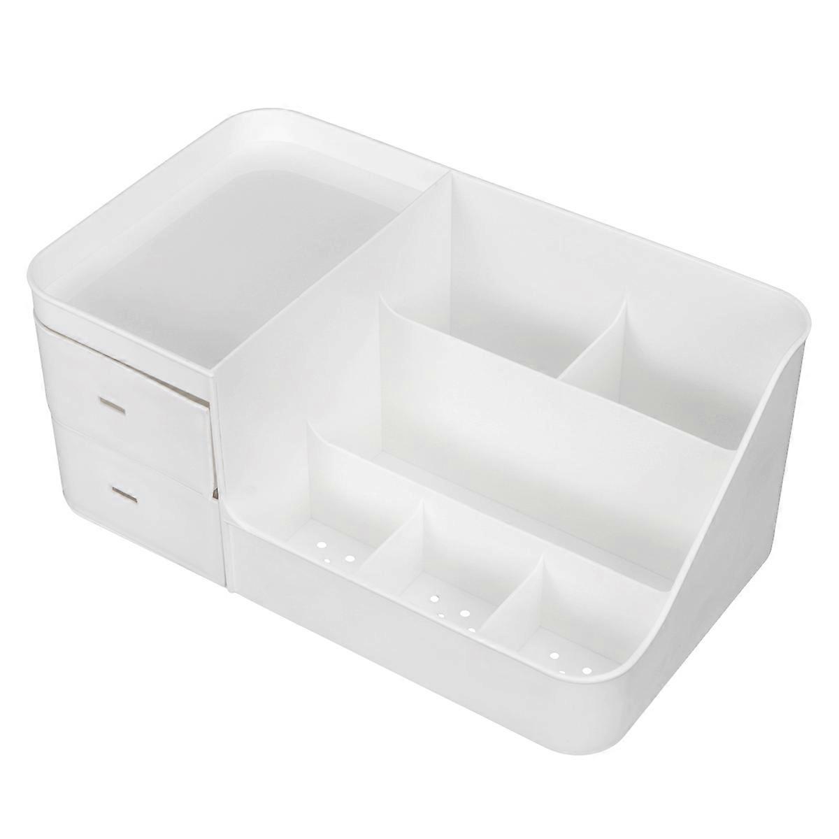 Cosmetics Storage Organizer Rectangular Drawer Design Plastic Makeup Organizer for Home Bathroom Office 1Pcs