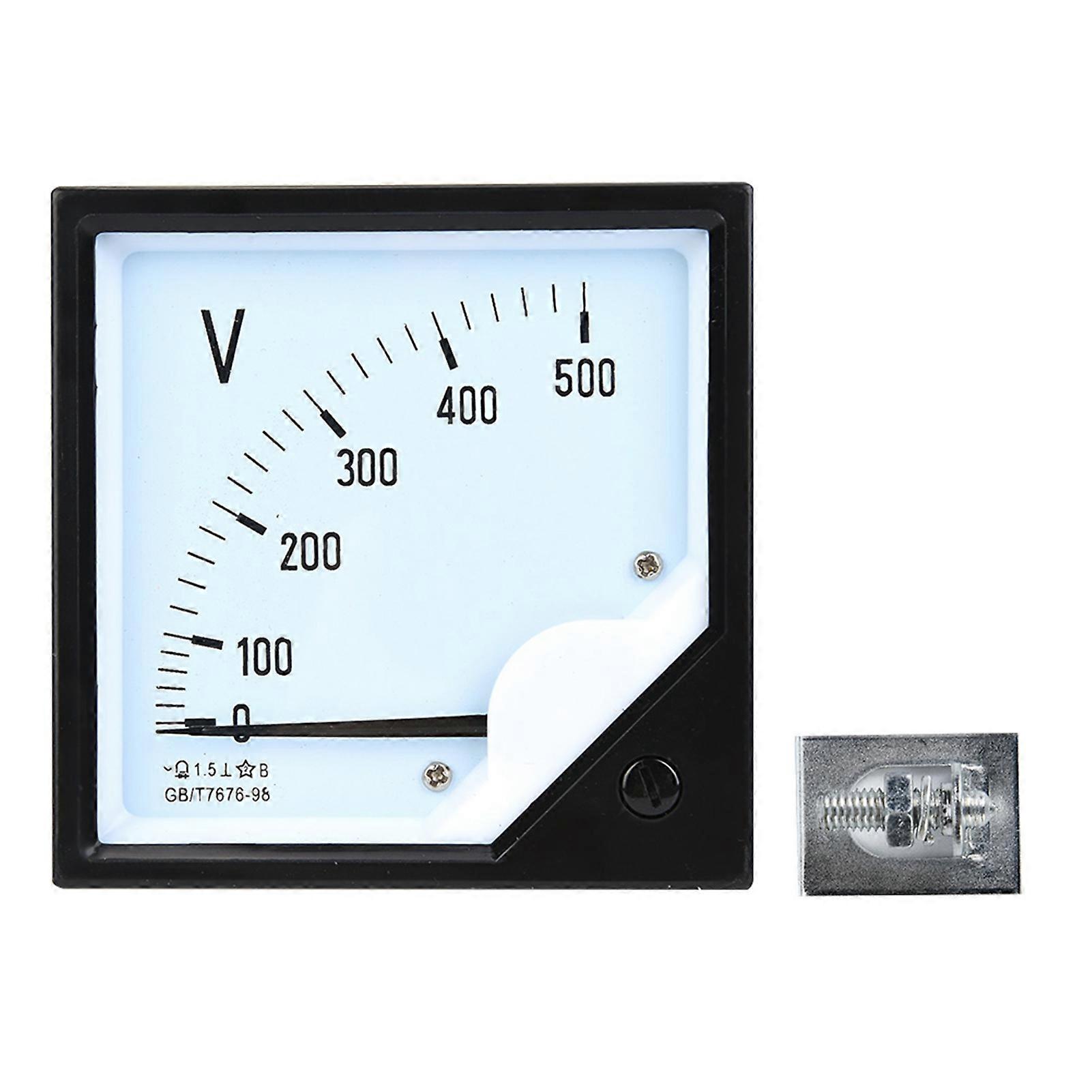 Square Panel Analog Voltmeter, 0-500V AC, for Electronic Testing Devices