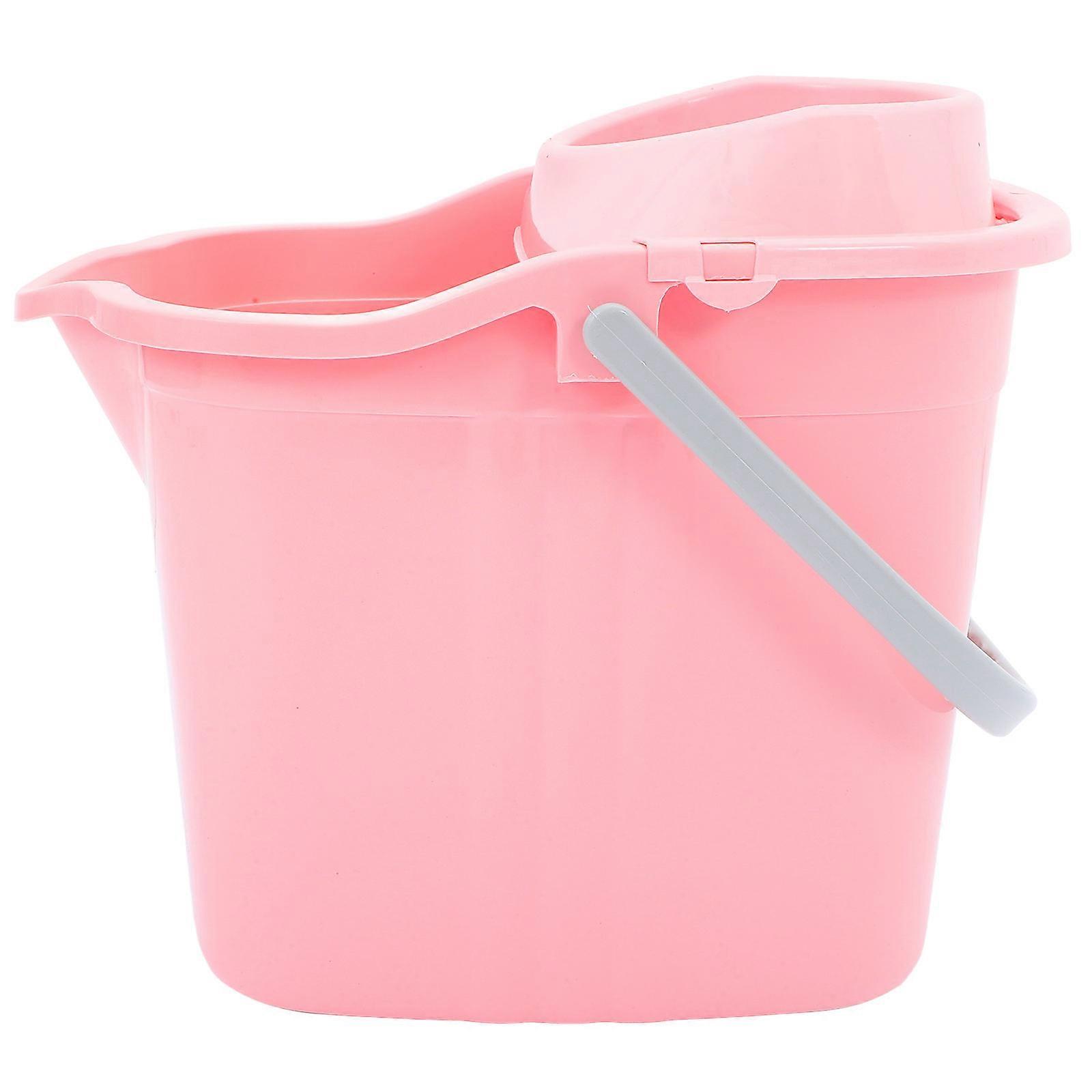Home Mop Bucket Rectangular Plastic Floor Maintenance Pink 35.00X30.00X30.00CM Water Removal 1Pcs