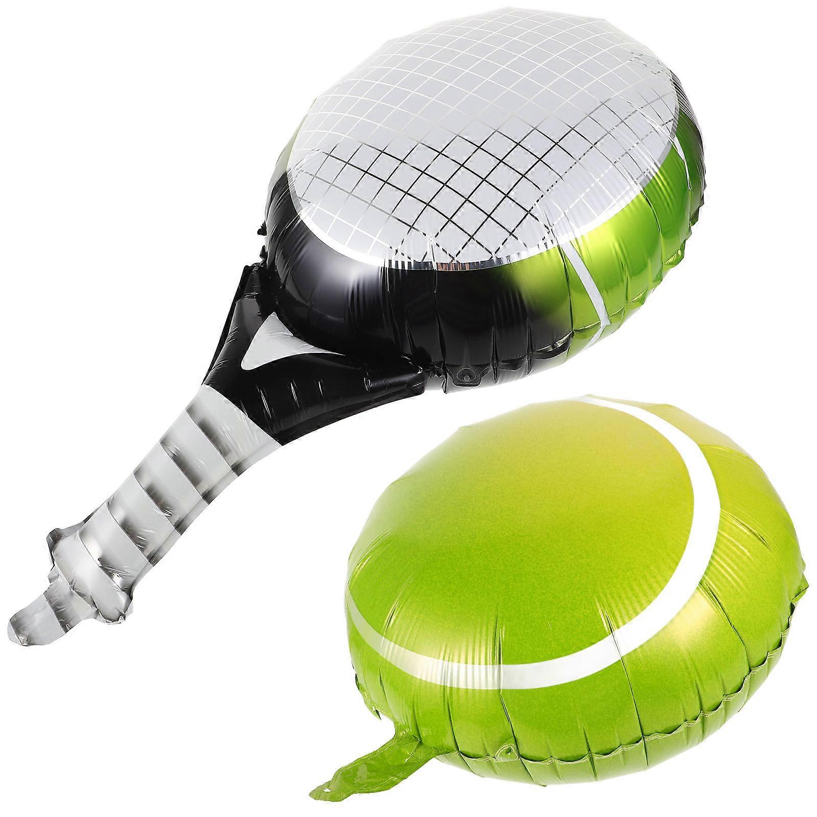 Metallic Tennis Ball & Racket Balloons – Sports Theme Party Decorations for Indoor Outdoor Birthday Celebrations