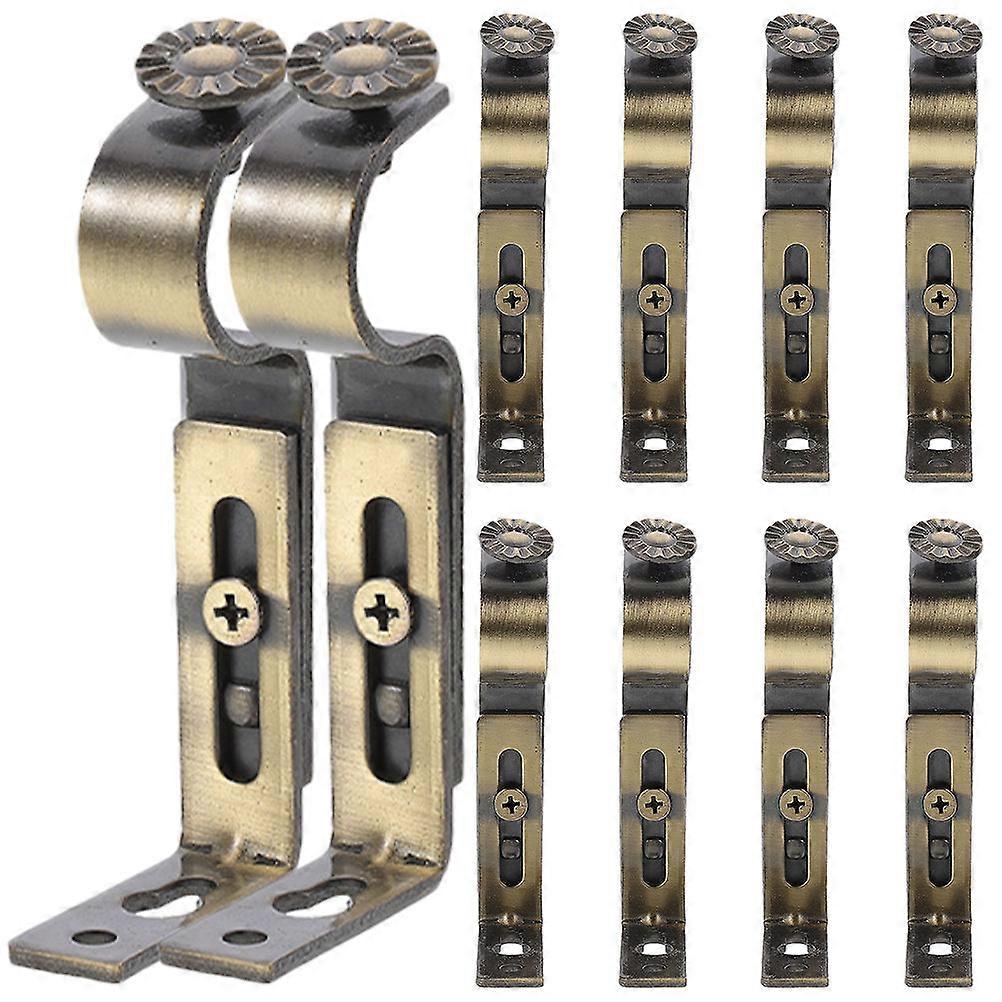 Curtain Pole Bracket Mounting Bracket For Kitchen Office Bronze 10X4.7CM 10Pcs