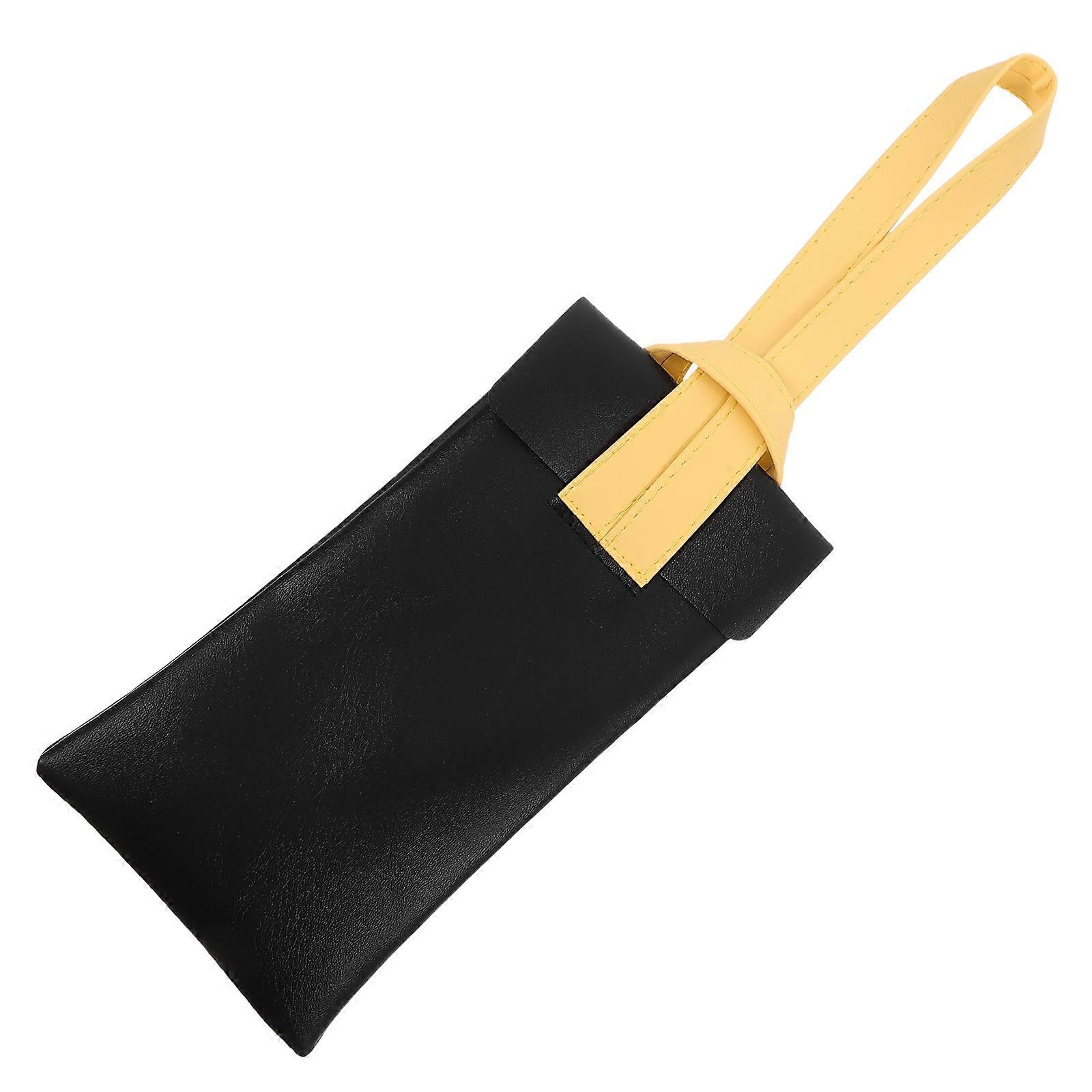 Portable Glasses Case with PU Material Black Color for Storage Use Handheld Design Fits Most Glasses
