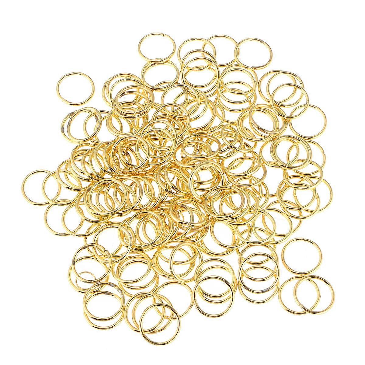 Spring Clips for Keyring Circular Open Shape Metal Golden 1.60x1.50x0.20cm Clothes Accessory for Bag Accessories 160Pcs
