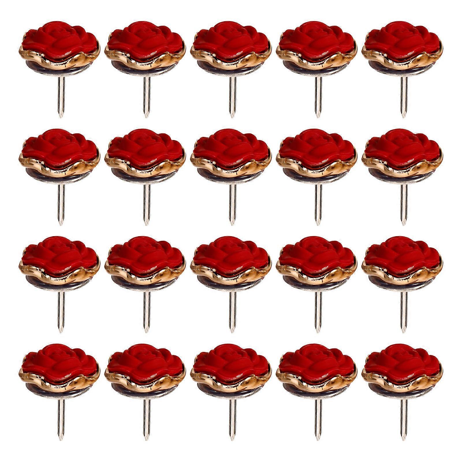 Thumbtacks For Cork Board Push Pins Floral Design Rose Shape Wallpaper Fixing Classroom Use 30Pcs