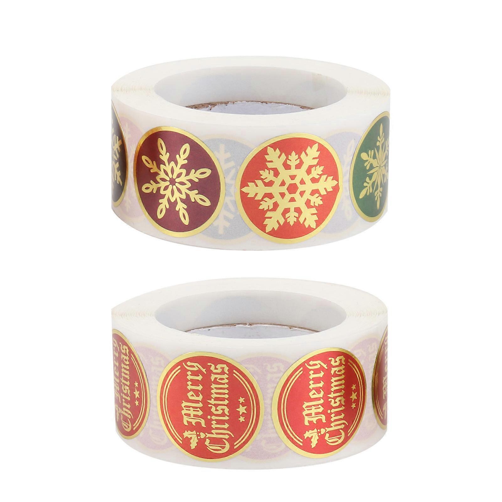 Feiertagsaufkleber Weihnachten selbstklebende Siegelkarten Kupferplatte selbstklebendes Material 2 Rollen