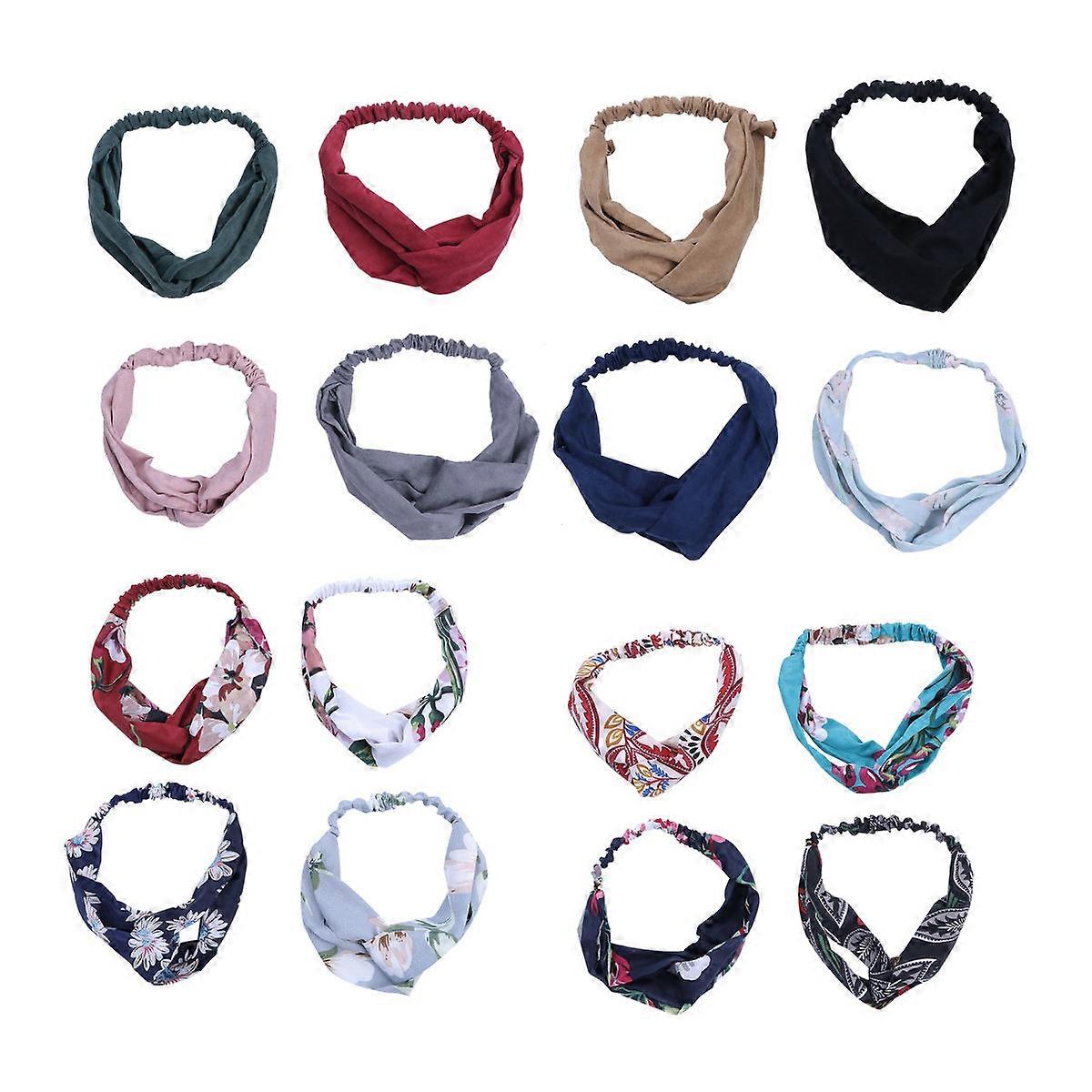 Headband Color Elastic Styling Sweat Absorption For Jogging 16Pcs