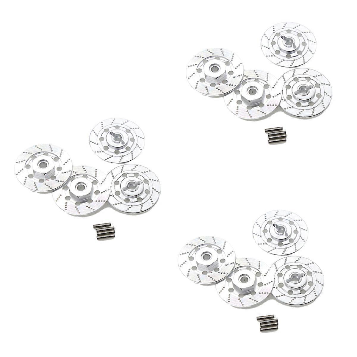 4 STÜCKE Metall Bremsscheibe Sechskant Adapter für 1/10 D4 RC Auto, Silber