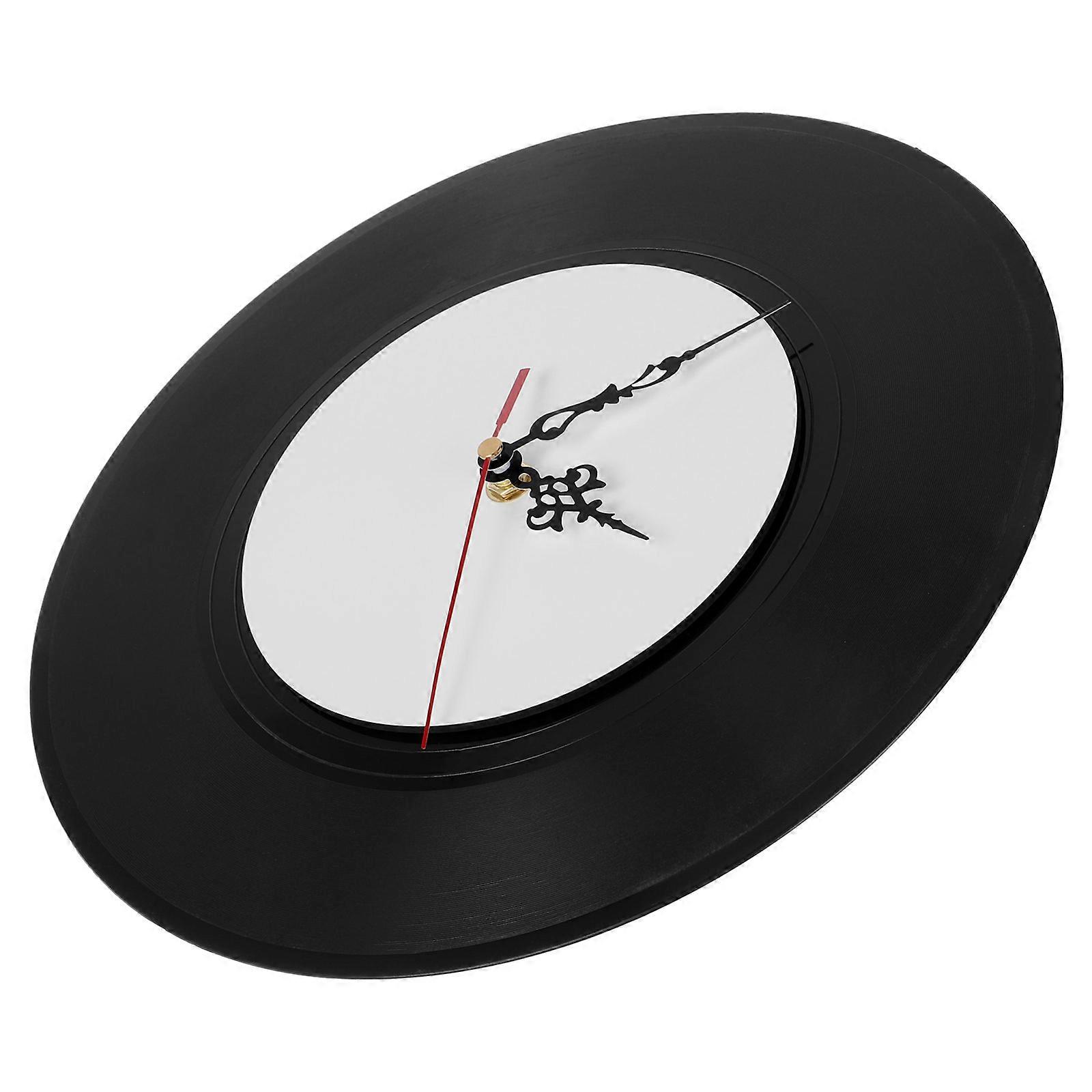 Wall Clock Musical Vinyl Record Clock Round Shape Retro Style Material Home Decor 30.00X30.00X1.00CM 1Pack