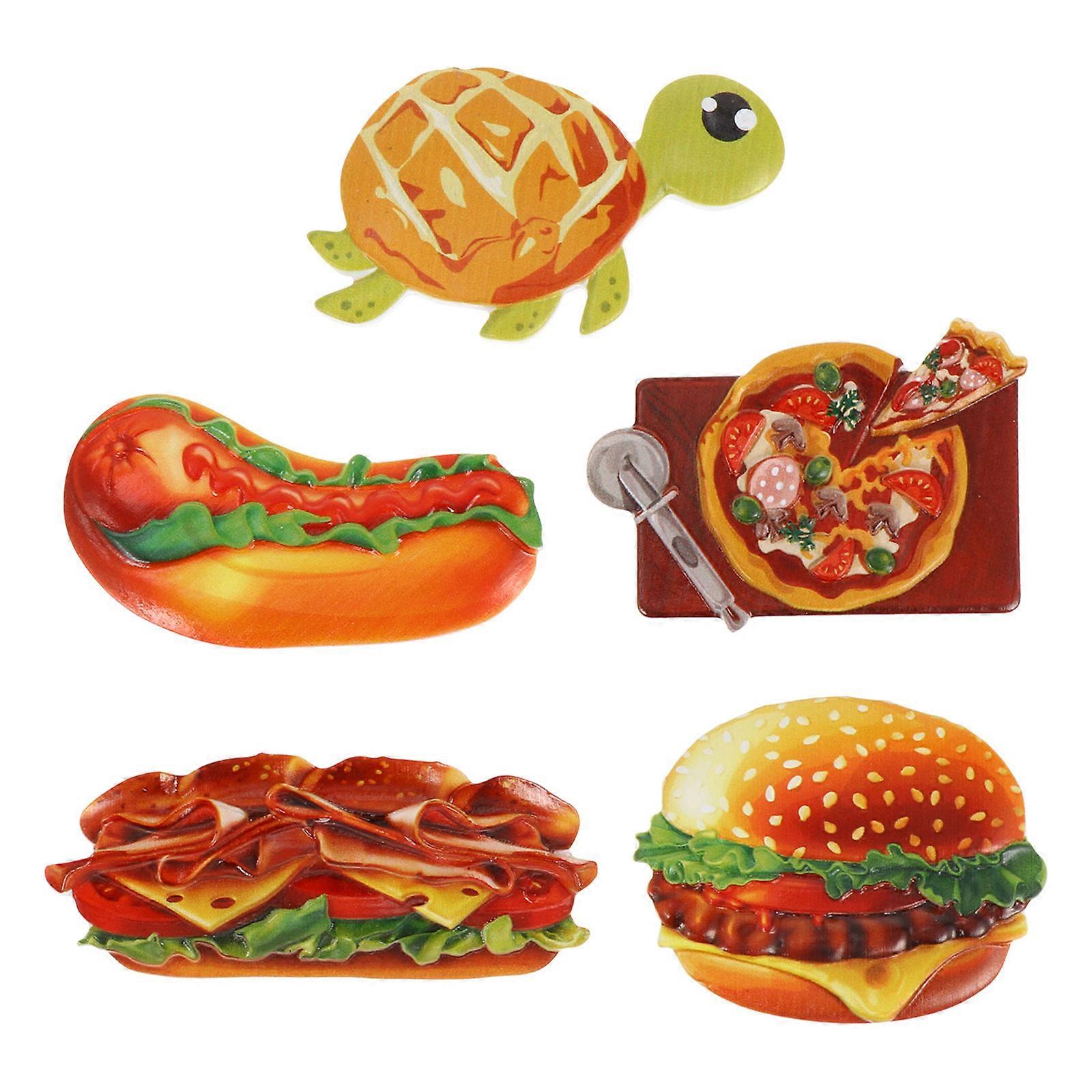 Creative Refrigerator Magnets Pineapple Bread Turtle Shape Fridge Accessories Synthetic Material 5Pack