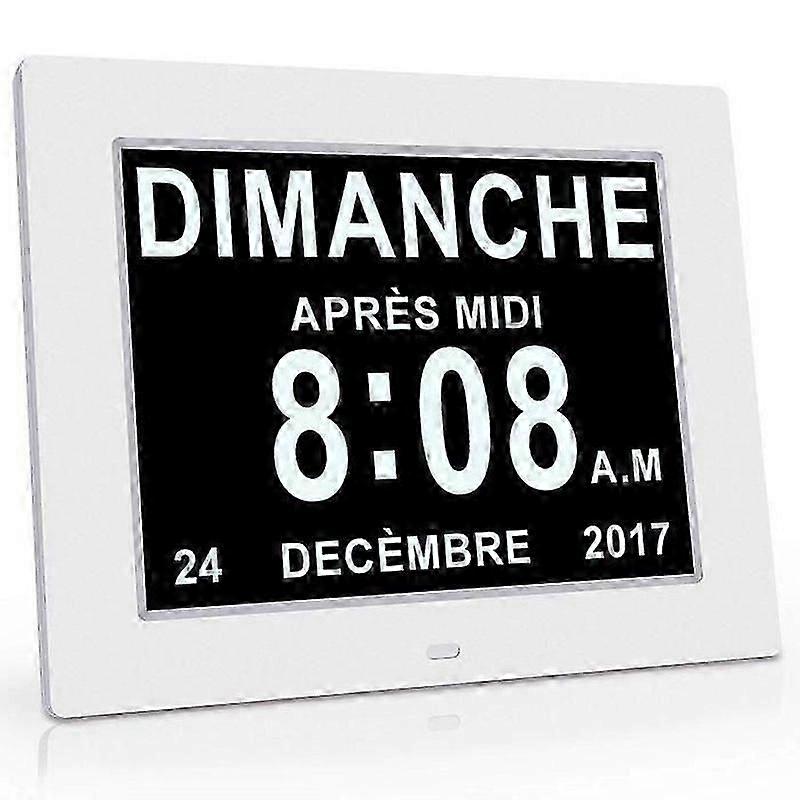 Calendar Clock with Date Day Time Alarm Auto Dimming for Elderly