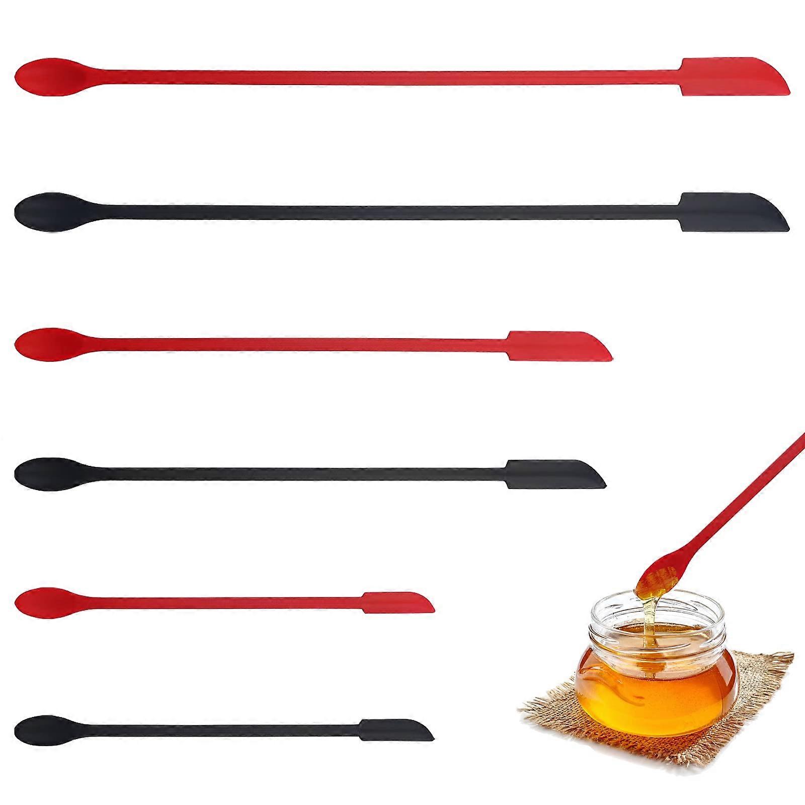 Silicone Spatula Set of 6 in 3 Sizes, Black  Red (15.430.4 cm)