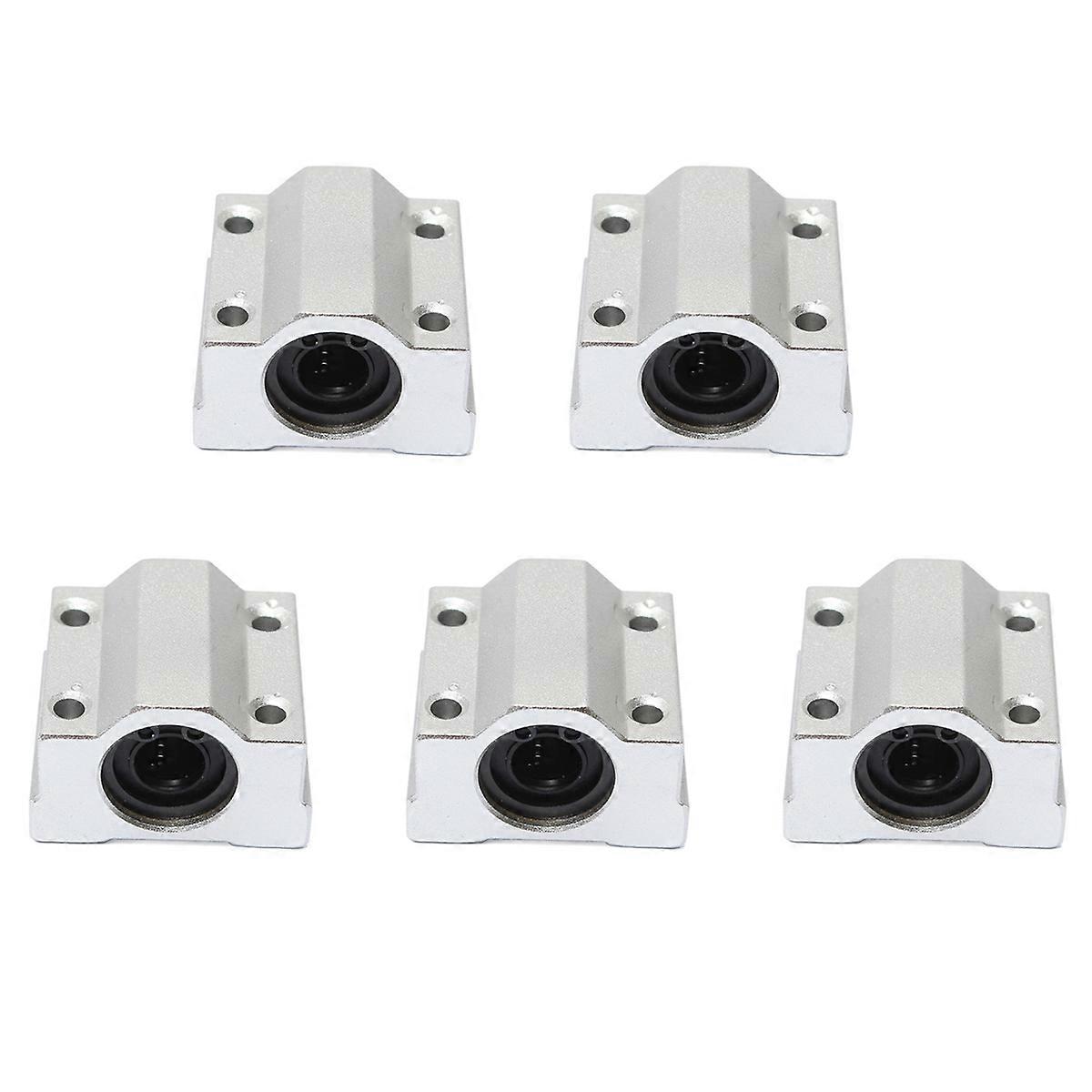 5X SCS10UU 10mm Linear Motion Ball Bearing Slide Bushing Block Silver