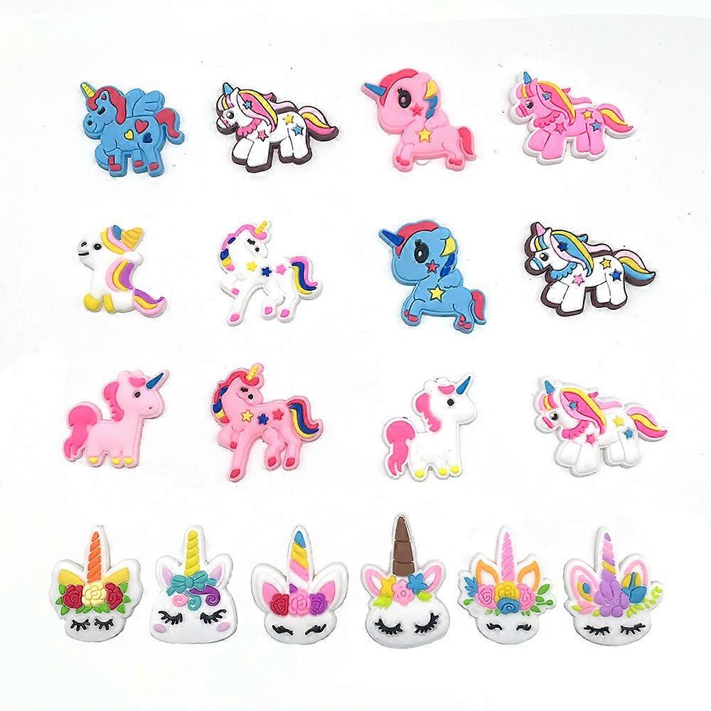 18pcs shoe charms, unicorn rainbow shoe charms