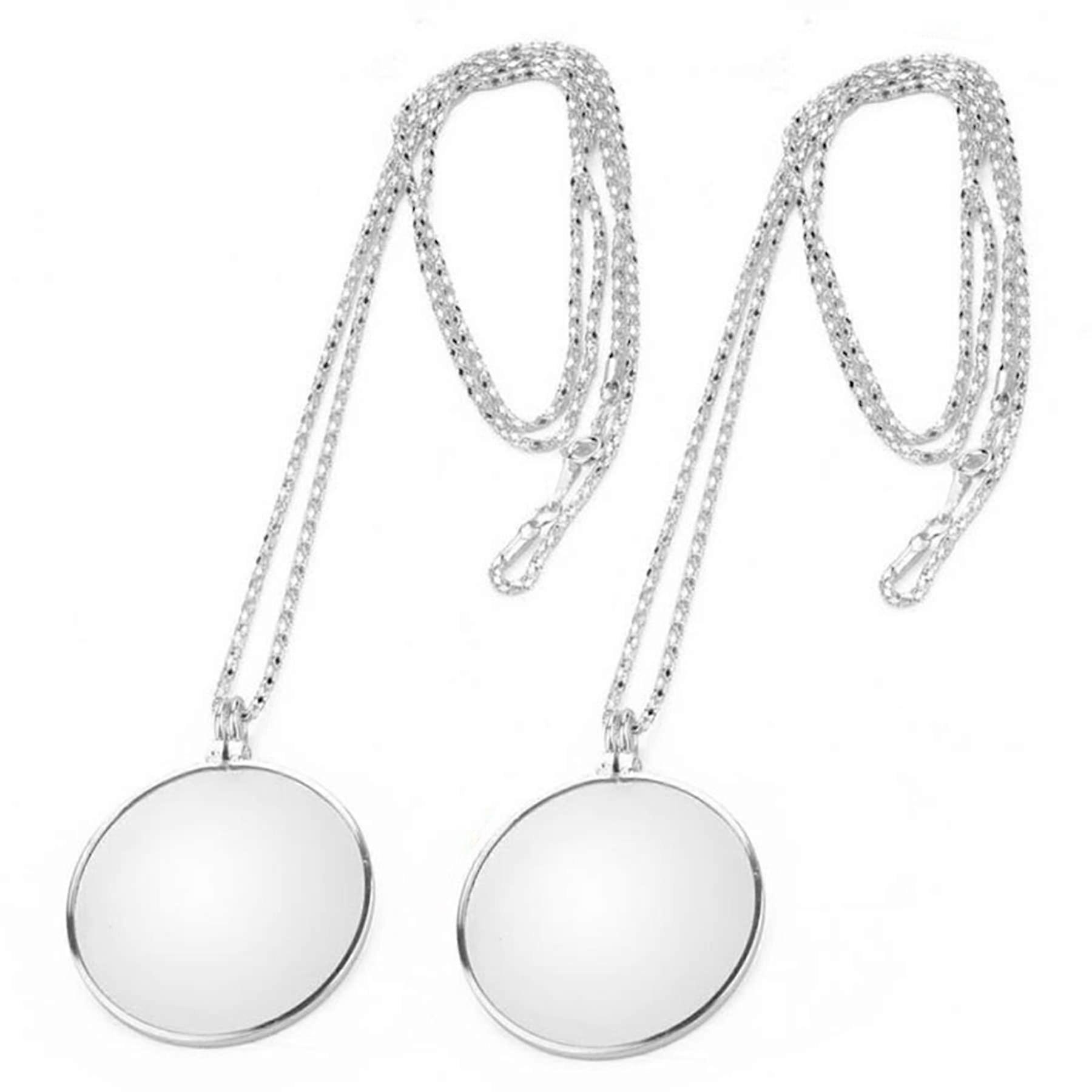 Magnifying Glass Chain 2-Pack 5x Portable Mini Magnifier Model B For Children And Elderly Reading Newspapers And Books