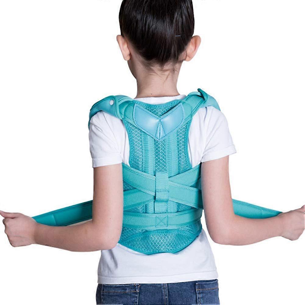 Posture Corrector for Children, Upper Back Support, Adjustable Back Smoother (XLBlue)
