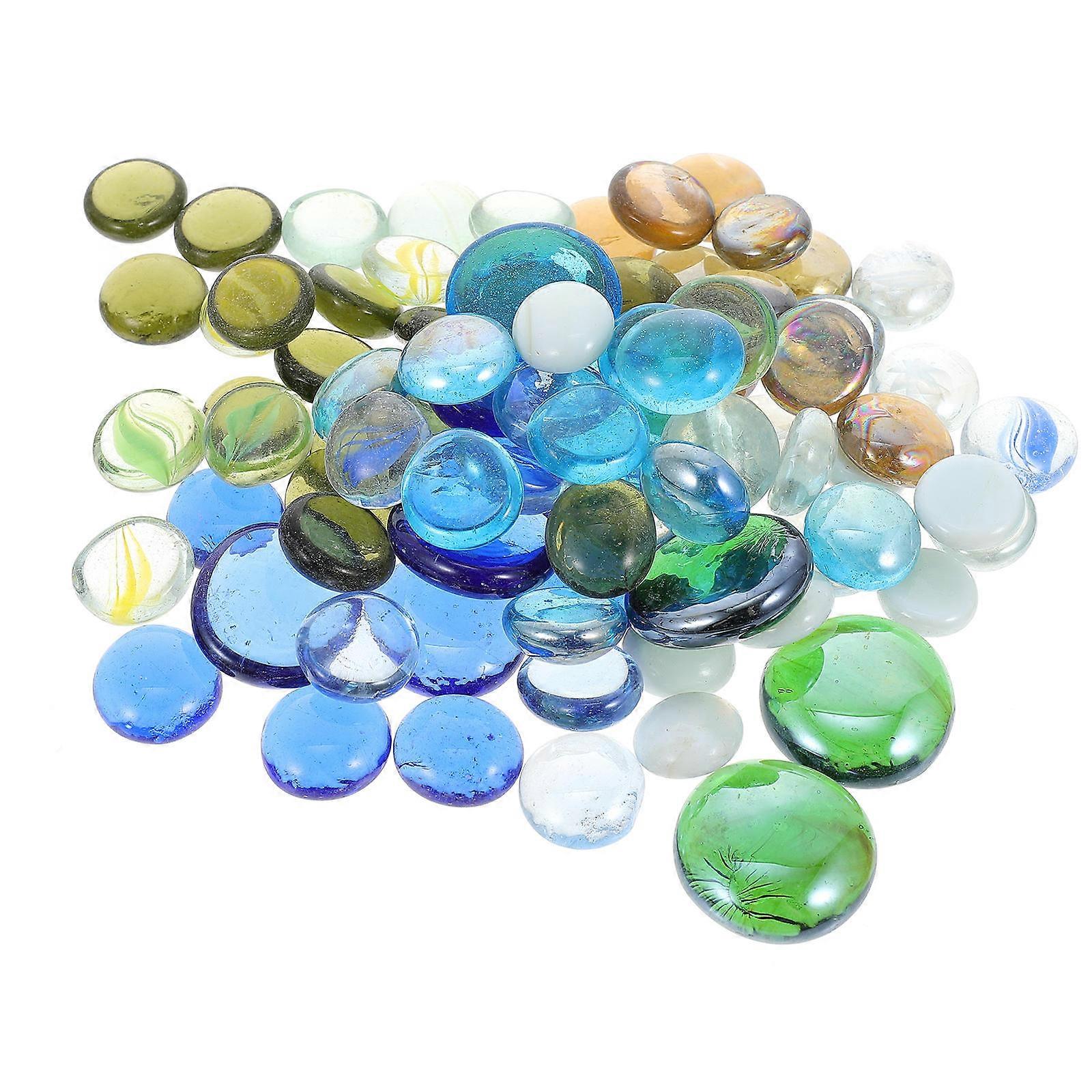 Luminous Mixed Color Pebbles for Fish Tank Landscaping – Natural Aquarium Decor with Safe, Non Deforming Material for Water Quality Preservation