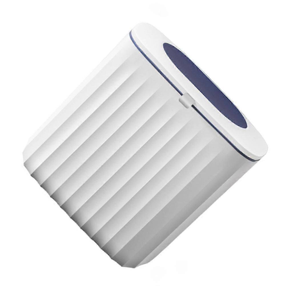 Small Garbage Can With Lid Wall Mounted Slide Open Trash Can Kitchen Compost Bin 8L Blue Compact Odor Blocking 1Pcs