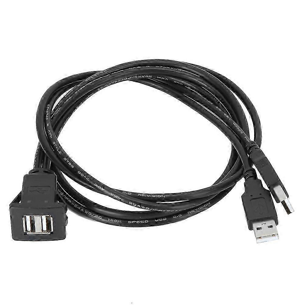 كابل تمديد USB 2.0 واجهة مزدوجة مقاوم للماء محول لوحة معلومات نقل بيانات السيارة Cord2M / 6.6ft