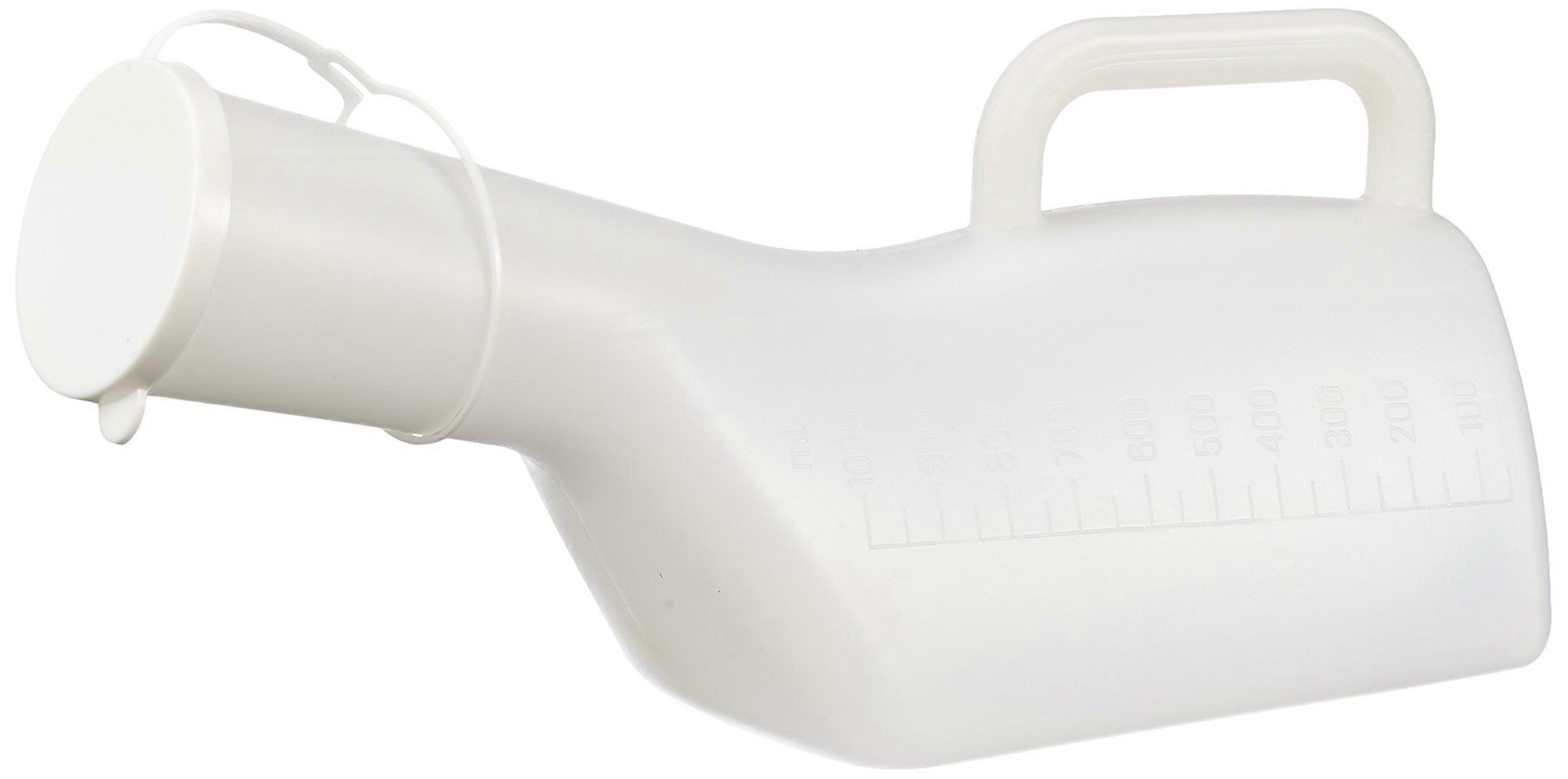 M76149 Urinal für Männer mit langem Hals, robuster Kunststoff, Wandmontage, leicht zu reinigen, kompaktes Badezimmerdesign
