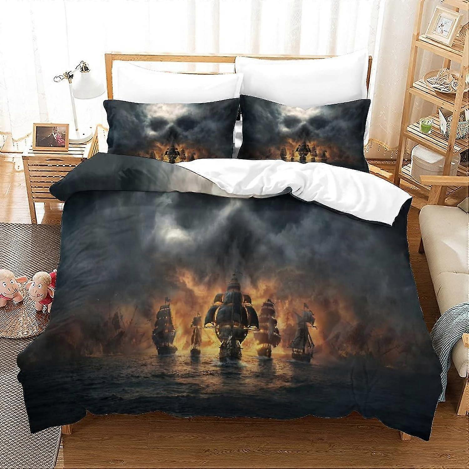 3D Print Skeleton Duvet Cover Bedding Set with Zipper - 3 Pieces, Soft and Easy Care for Adults and Kids
