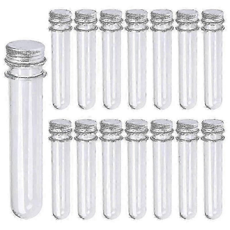 30 PCS 40ML Reusable Transparent Plastic Test Tubes with Screw Caps