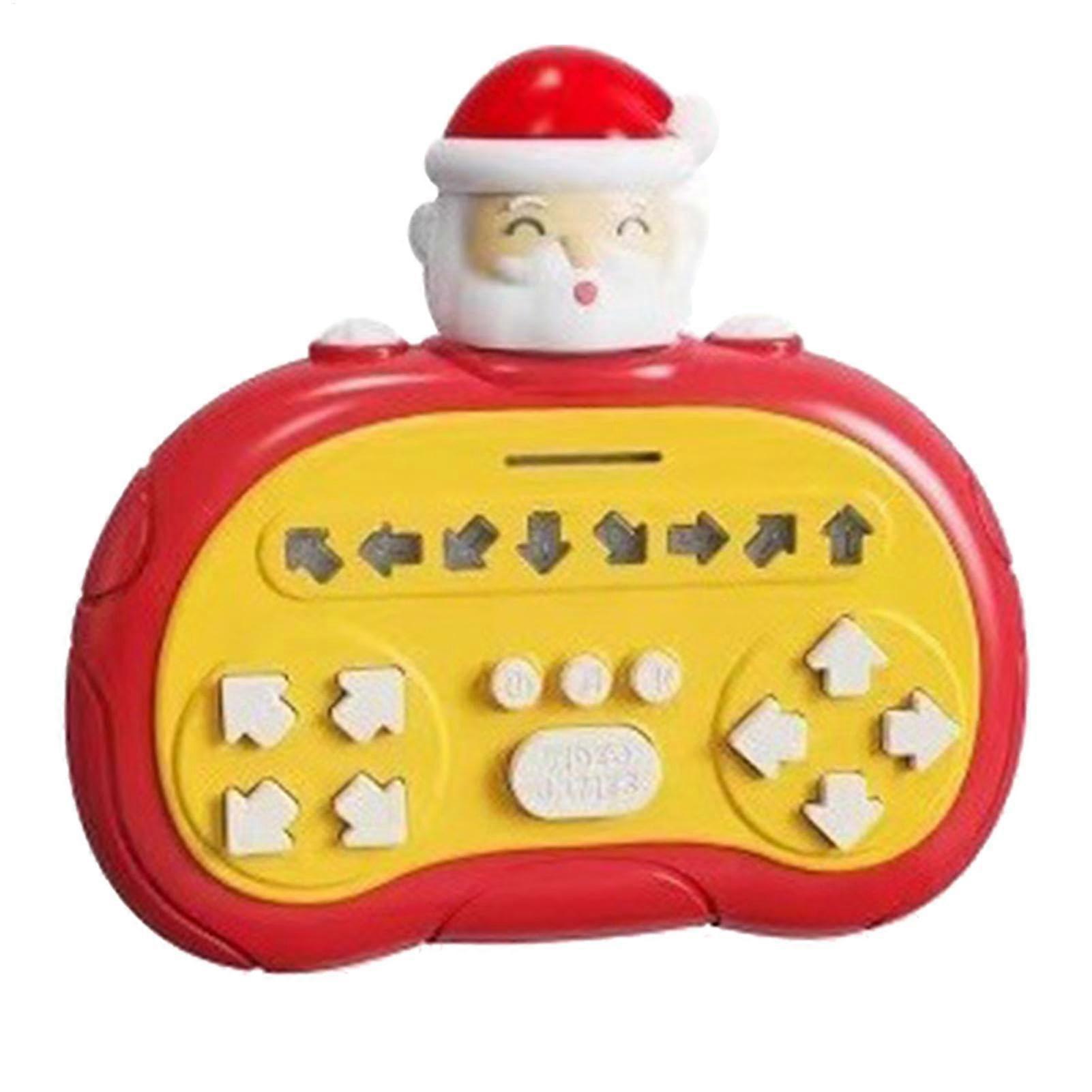 Quick Push Game Portable Puzzle with Light 4 Modes, Travel Toy for Santa