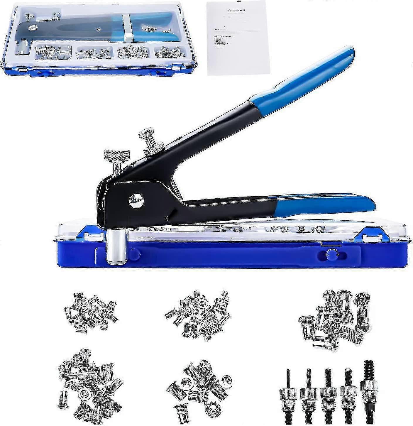 86pcs Nagler Pistol M3 M4 M5 M6 M8 Gjenget Nagle Mutter Tang Verktøy Gjenget Sett inn Nagler Sett
