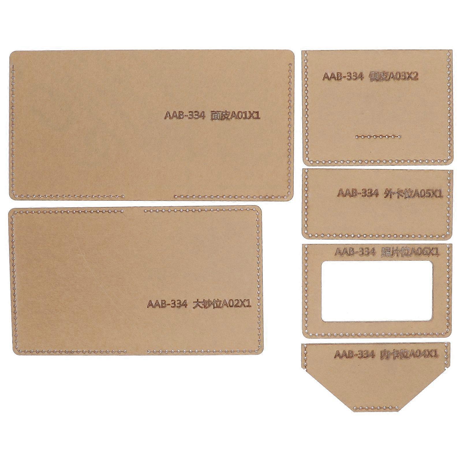 2025最新モデル6個アクリルテンプレートDIY手作りショートウォレットレザー