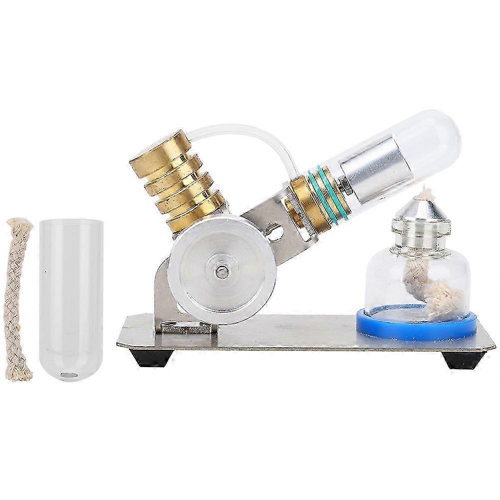 V Type Stirling Engine Model Educational Physics Experiment Toy Kit