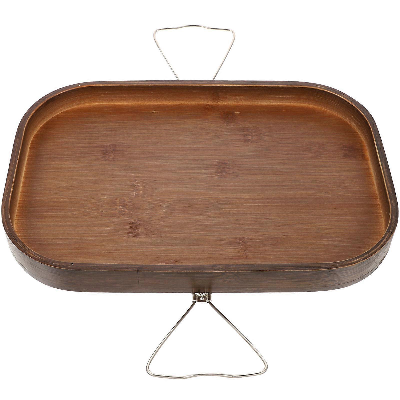 Dessert Trays For Dessert Table Sofa Arm Tray Table Outdoor Use Brown 33X22cm 1Set