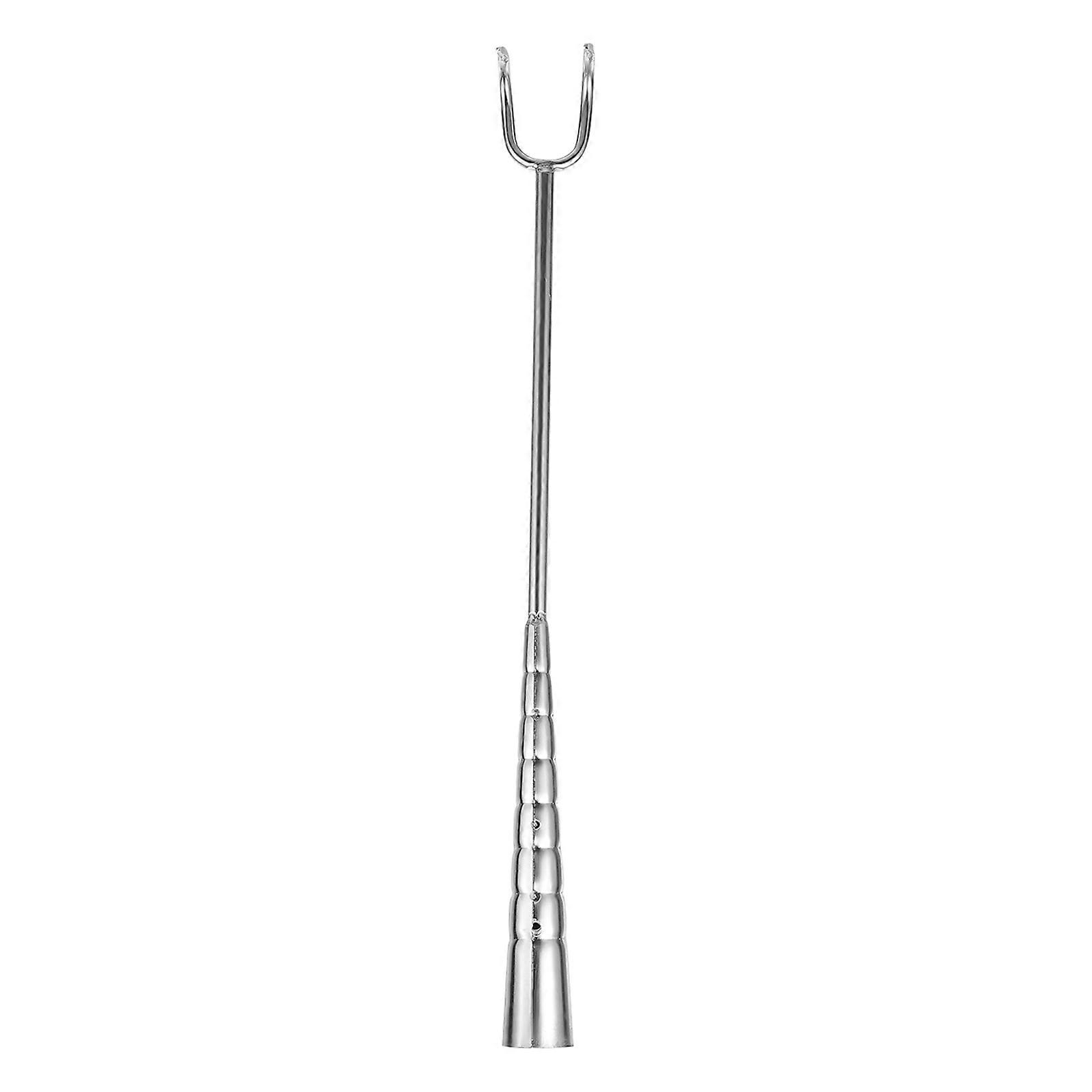 Stainless Steel Meat Hooks for Kitchen Use with Sharp Double Claw Design and Long Handle 1 Pc Silver