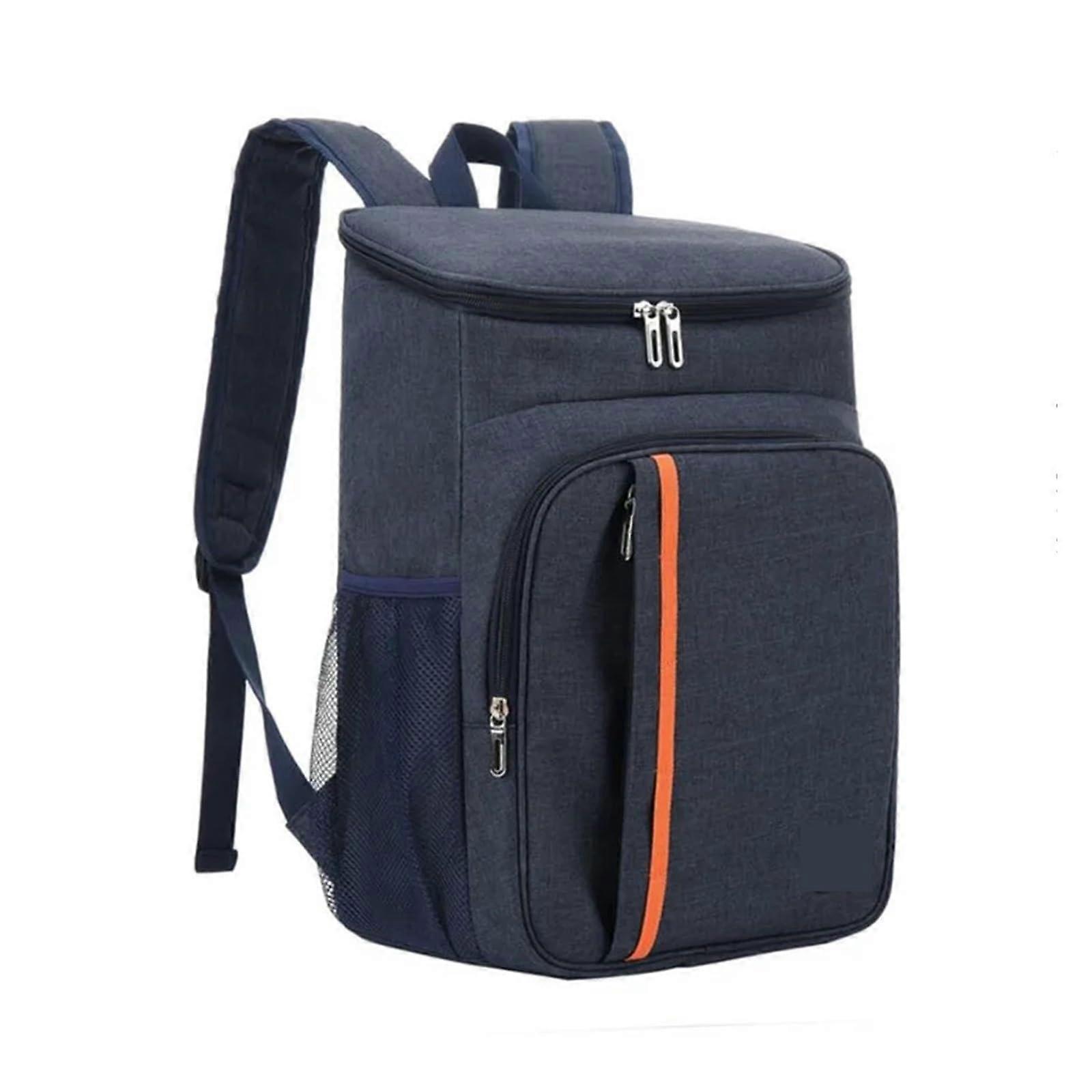 Thermal Food Bag 35L Insulated Cooler Backpack for Food Delivery, Keeps Fresh, Reusable Grocery Bag, Blue