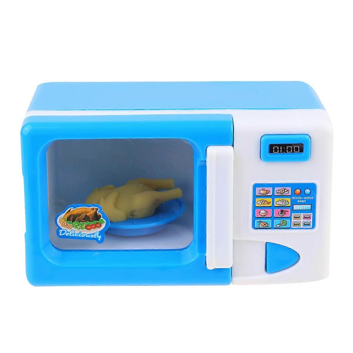 Home Appliances Toys Toddler Toy Simulative Home Appliances Educational Pretend Play Blue Microwave 1Set Playtime Children