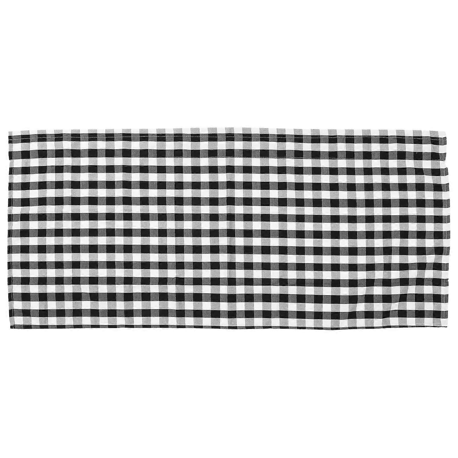 Cafe Curtain Retro Curtains Black and White Checkered Small Windows Easy Installation 1Pcs
