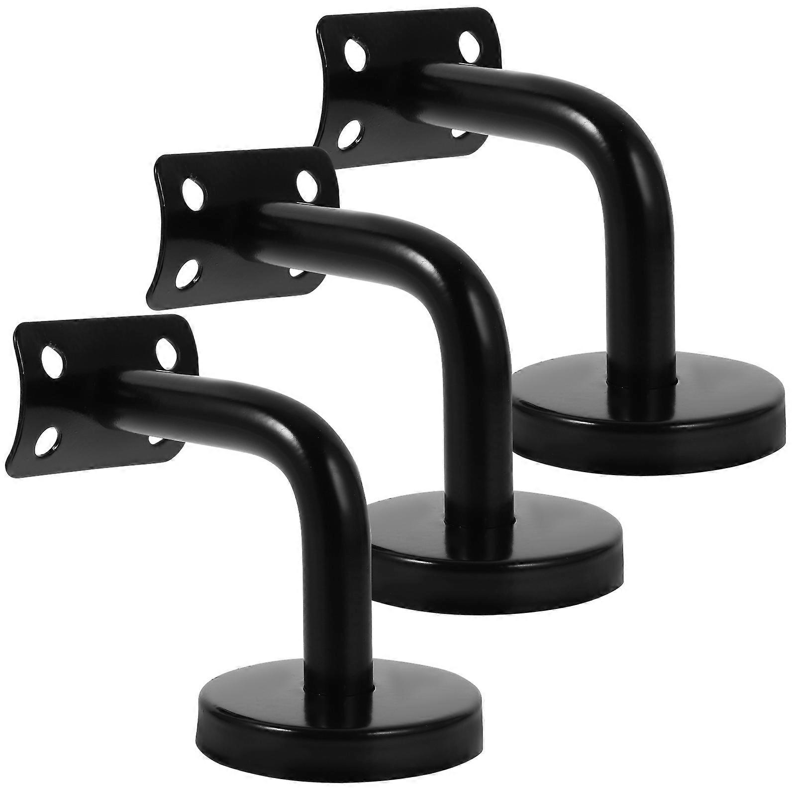 Stair Support Brackets Professional Solid Stainless Steel Handrail Wall Mounted Supports Black Enhances Stability 3Pcs