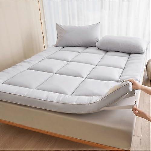 Thickened breathable Japanese cotton tatami mattress, foldable floor sleeping mat for hotels and dormitories, 150x200cm, gray