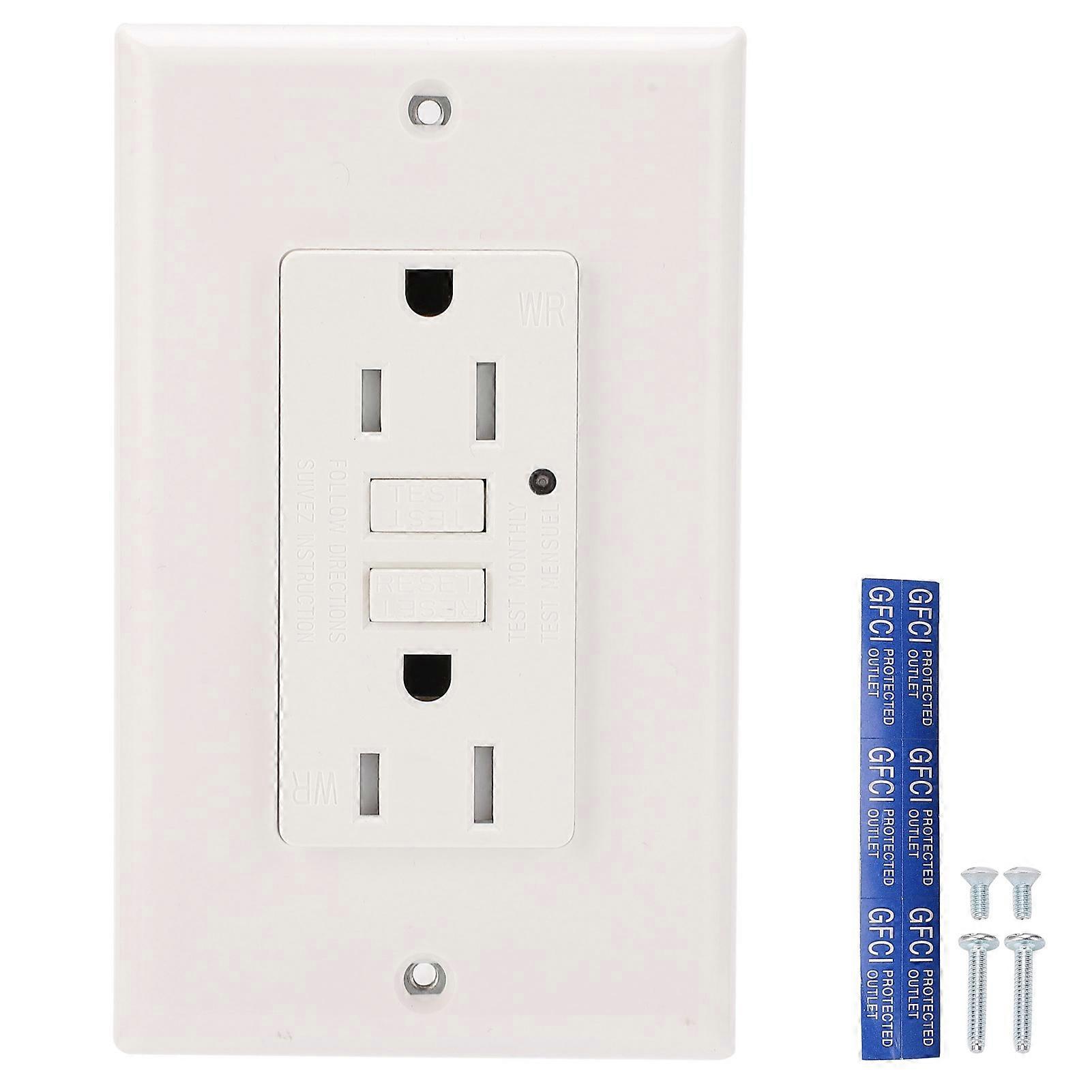 Switch Socket Smart Leakage Detection US Standard Ground Fault Protection Outlet AC125V LD‑3008C