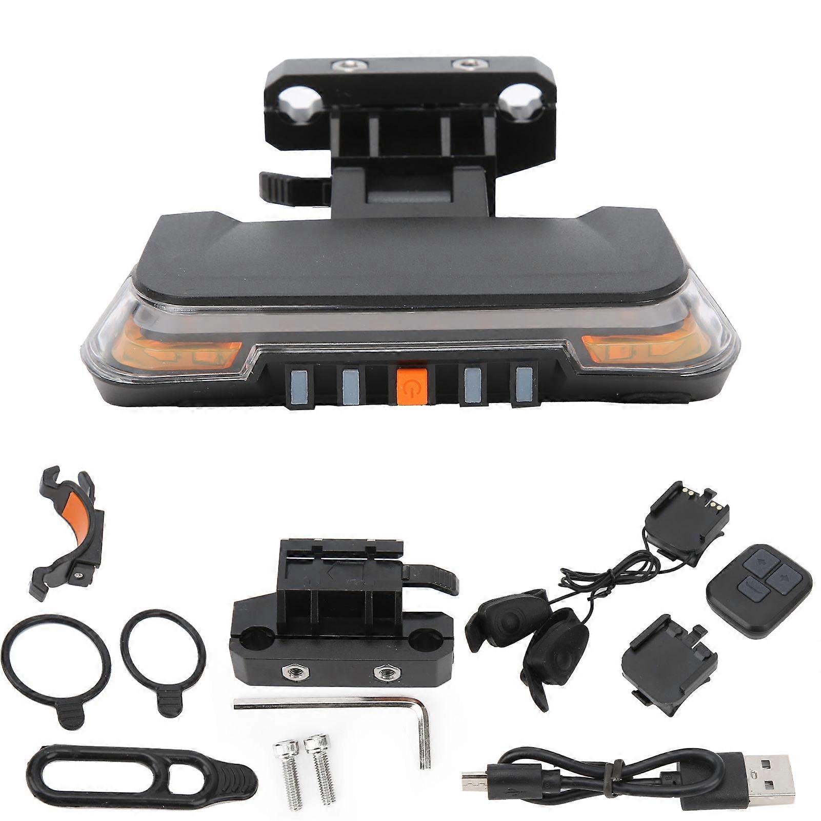 Smart Bike Turning Signal Taillight USB Rechargeable Rear Light Wireless COB Warning LampYMQX)