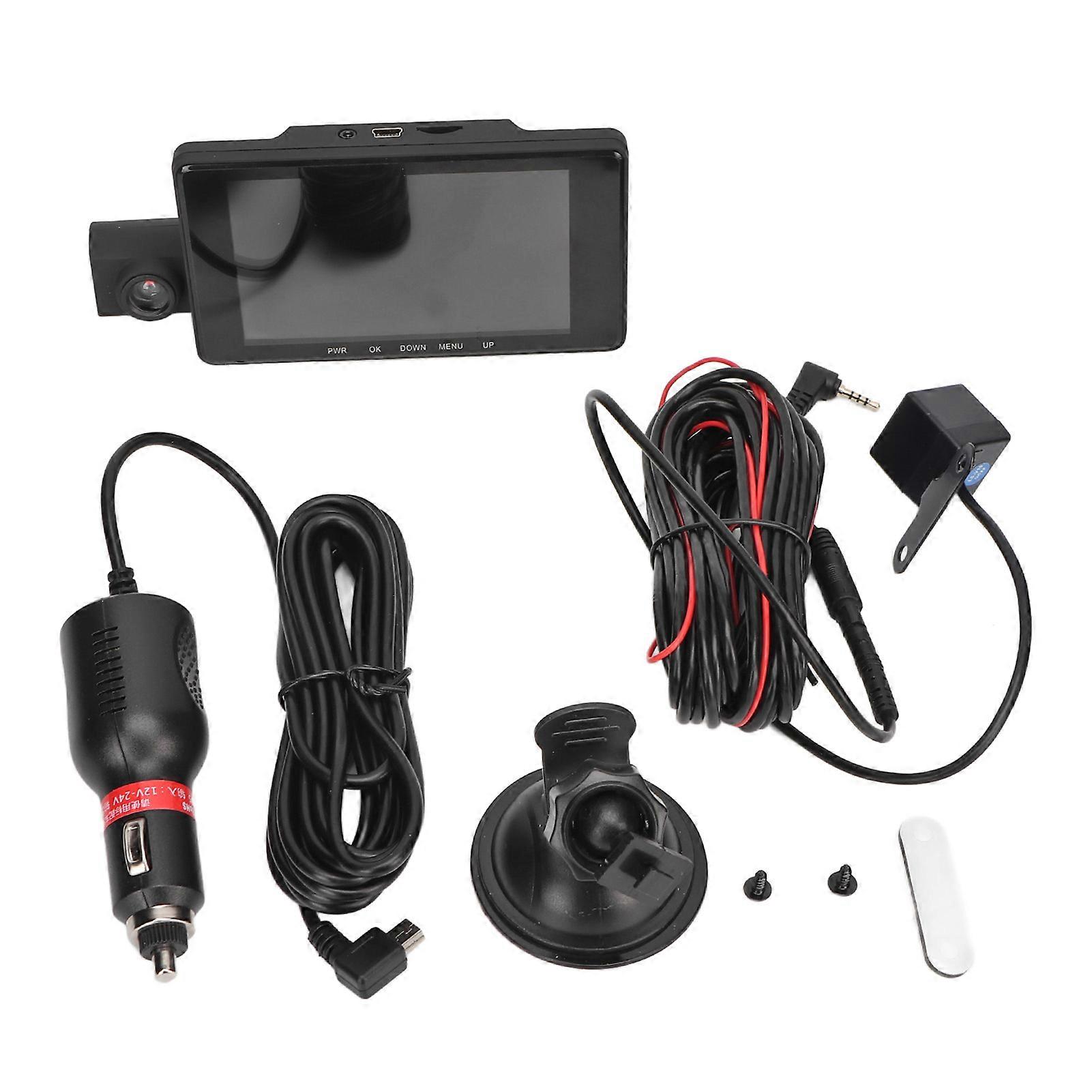 Dash Cam 4 Inch HD 1080P Intelligent Motion Detection Front and Rear Driving Video Recorder